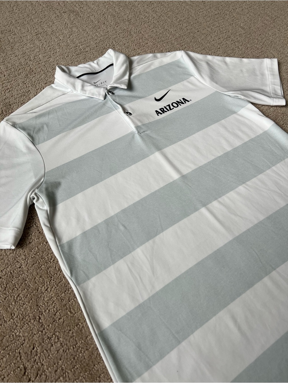 Nike Men’s University of Arizona Wildcats Striped Dri-Fit Golf Polo - Picture 3 of 7